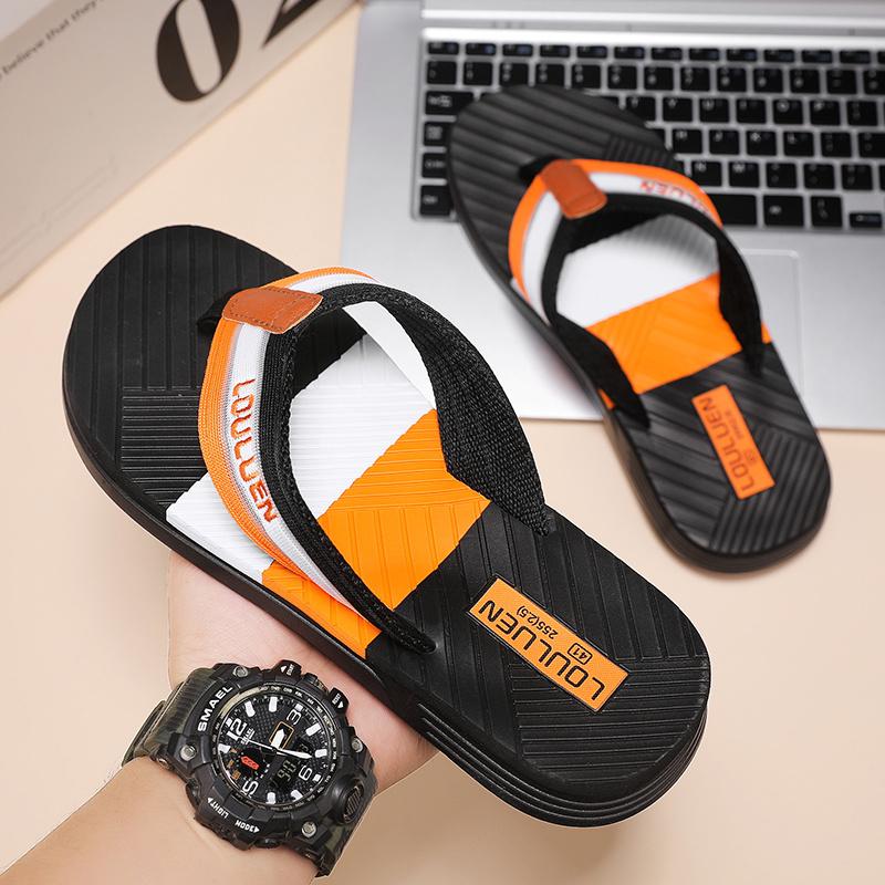 Letní móda Modré pantofle pro muže Pohodlné, odolné proti opotřebení Plážové žabky Pánské Vnitřní koupací pantofle Chanclas De Hombre