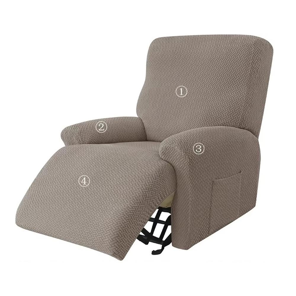 Split Back Design Recliner Sofa Covers Solid Color T Jacquard Cover New Armchair Cover