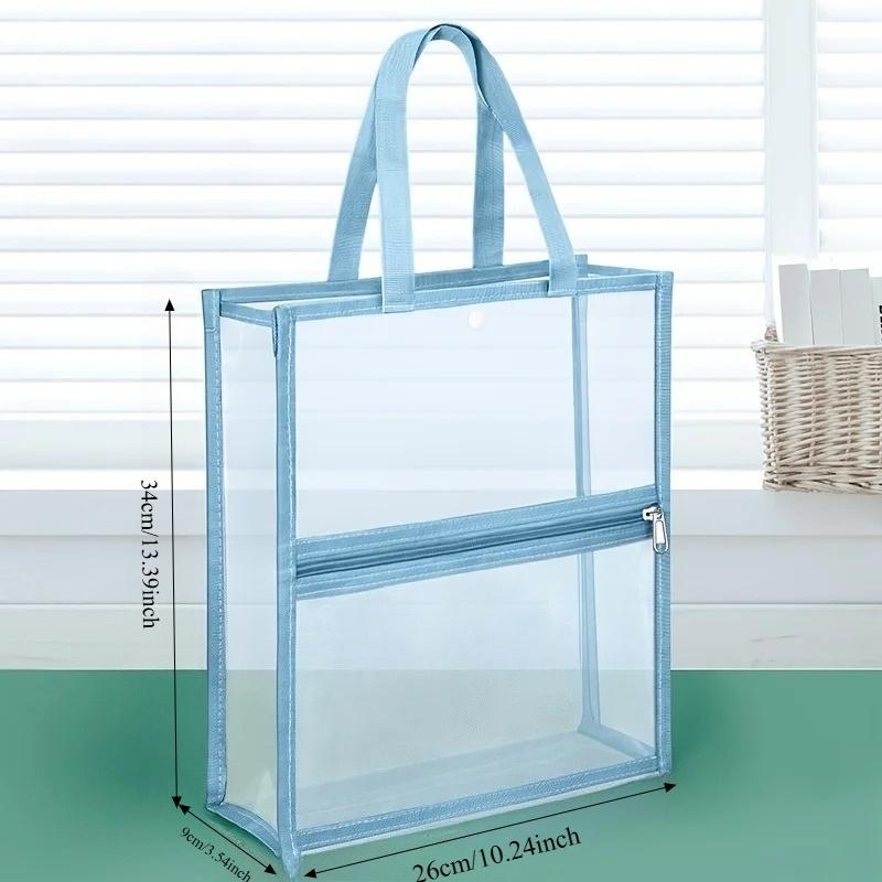 Transparent PVC File Bag, A4 File, Book, Office Material Bag,Can Hold Approximately 12 Books.Essential for Students/office Staff
