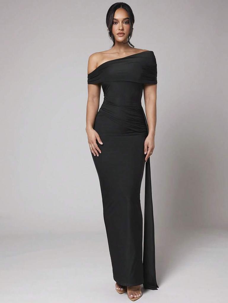 Elegant Long Solid Color Women's Dress - New Style 2026