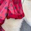 Fashion Dress for Women V Neck A-line Flounced Edge Printing Chiffon Vestidos Lace-up Folds Lining Dresses Summer
