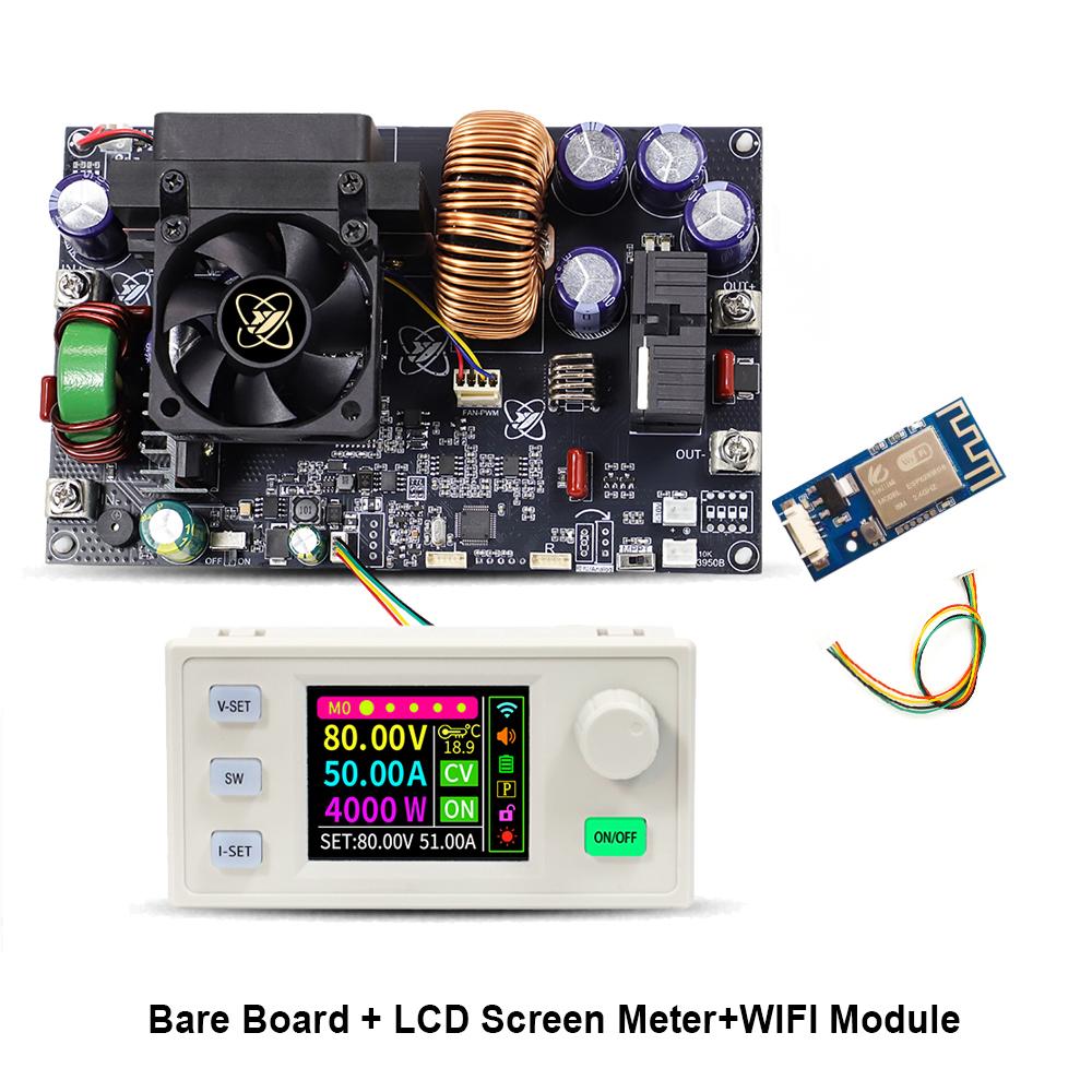 XY8050S CNC DC Buck Power Supply 4000W 50A Adjustable Stabilized Converter Module MPPT Solar Charging CV CC CW Rotate Screen