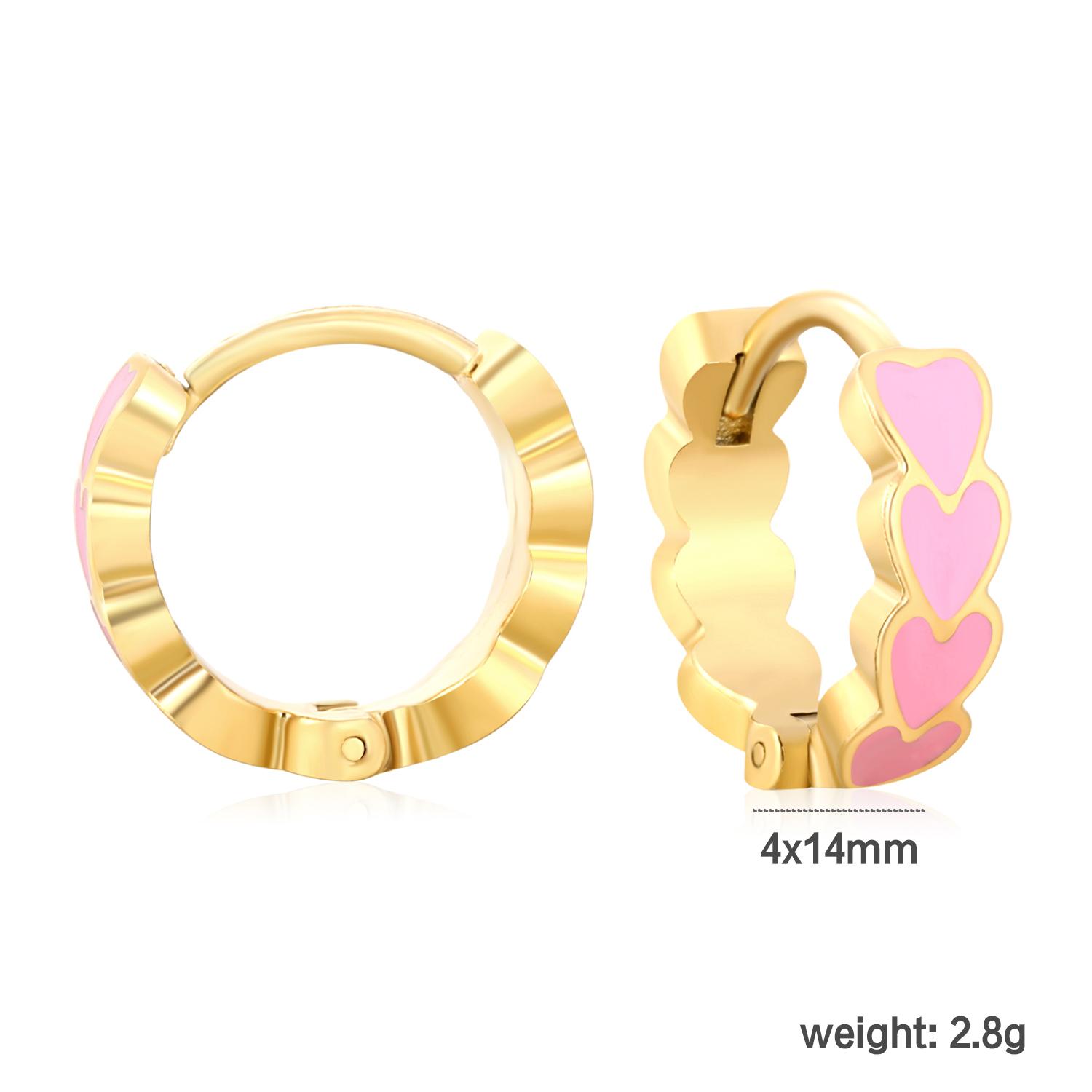 

Korean-style Simple and Personalized Stainless Steel Heart-shaped Earrings for Women Fashionable INS Design 18K Gold-plated Gift