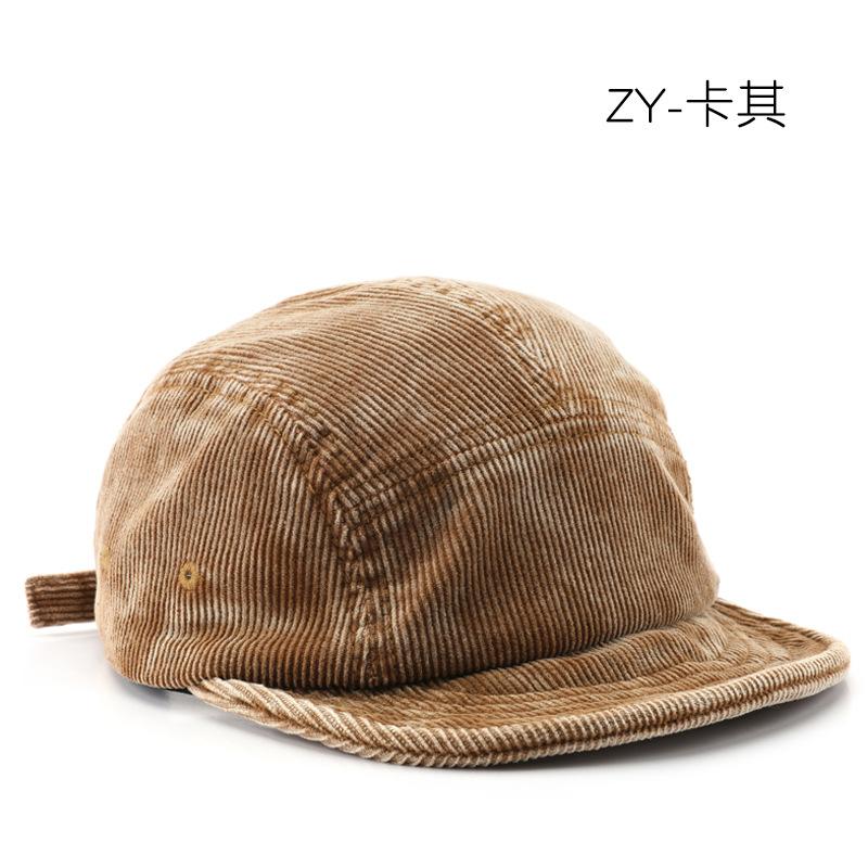 Retro Women's Washed Corduroy Short-brimmed Baseball Cap Outdoor Sports Men's Sunscreen Sunshade Simple Cap