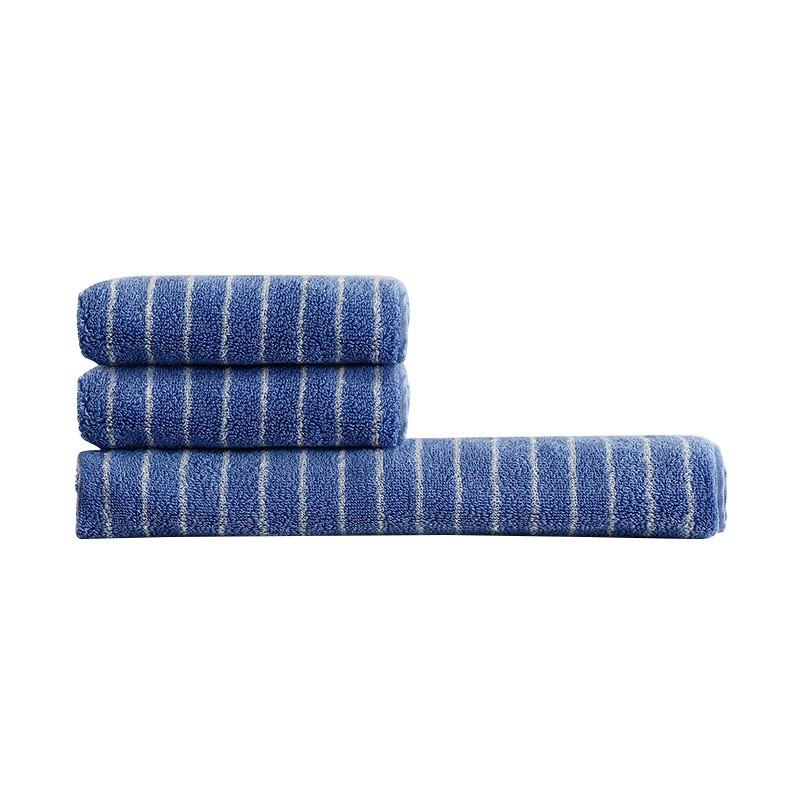 Premium Cotton Striped Towel Set Thick Absorbent Antibacterial Bath Hand Face Home Gym Travel