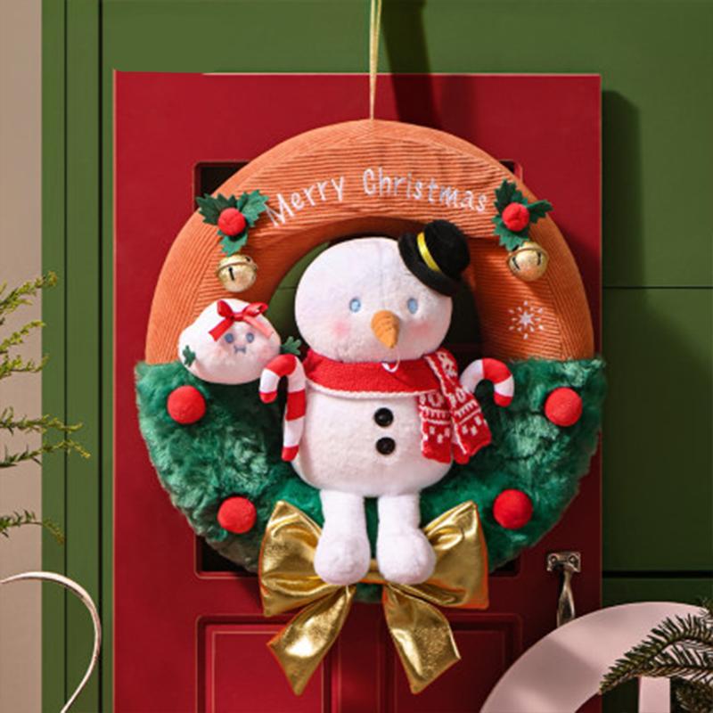 New POP MART BOBO&COCO Snowman Christmas Wreath IP Merch 31cm 210900360