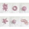 Pink Christmas Tree Ornaments Foam Ball Bow Tree Top Star Shatterproof Xmas Tree Hangings Pendant DIY Xmas Decorations