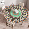 Mandala-bedeckter runder Tischbezug, nicht waschbar, wasserdicht, ölabweisend, staubdicht, elastische böhmische Tischdecke für Heimdekoration