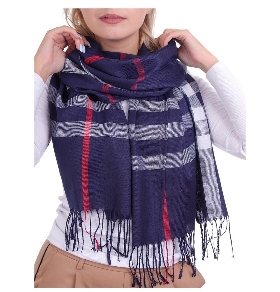Ciepły Szalik Damski Angielska Krata Cashmere Sza-12