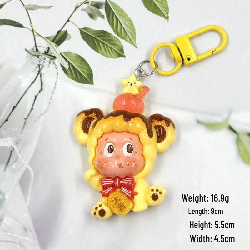 Large Cute Starman Keychain Pendant Resin Accessory for Bags and Jewelry
