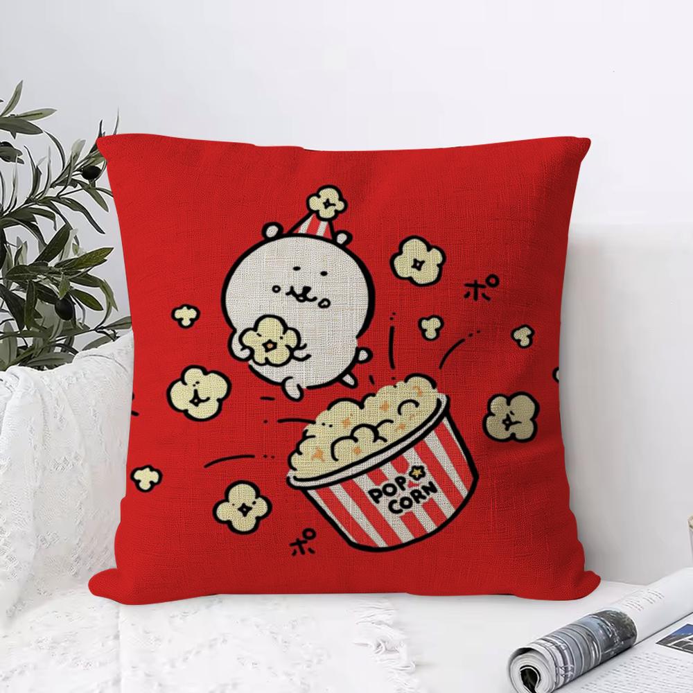 Japan Cute Joke Bear Cushion Cover Eco Linen Pillow Case DoubleSided Print Breathable Durable Zipper Home Decor Gift
