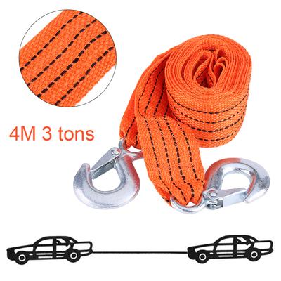 4 Meter 3 Ton Car Trailer Towing Rope Strap Tow Cable with Hooks Emergency Vehicle Tool