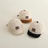 Baby Summer Mesh Hat Solid Color Letter M Embroidery Breathable Baseball Cap For Kids Boys Girls Short Brim Duck Tongue Cap