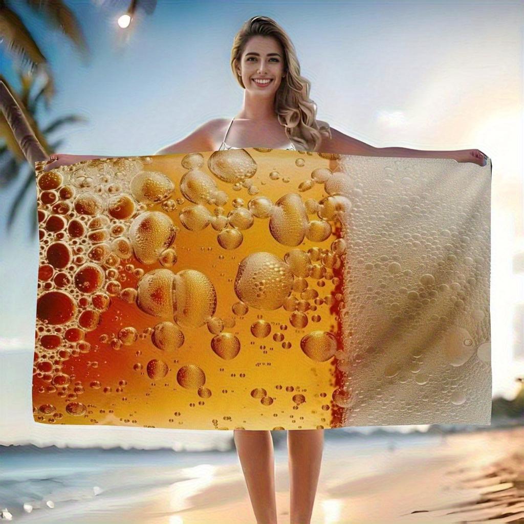 Ultra-realistisches Bier-Strandtuch, Schnell trocknend, Weich für Meeresufer, Sommerstrand, Pool, Reise, Party