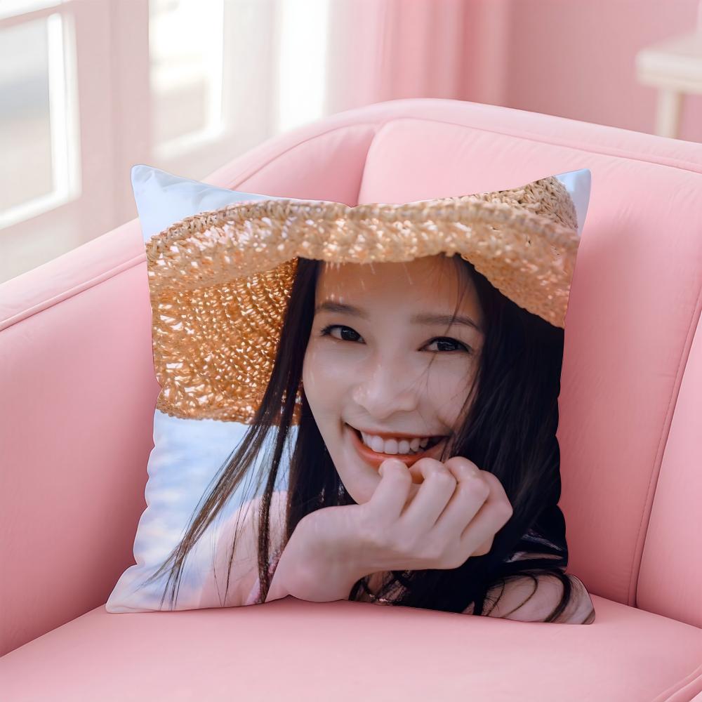 Popular fashion Elegant Chinese actress LLi Qin Cushion Cover Pillow Case Soft Friendly Fabric Concealed Zipper