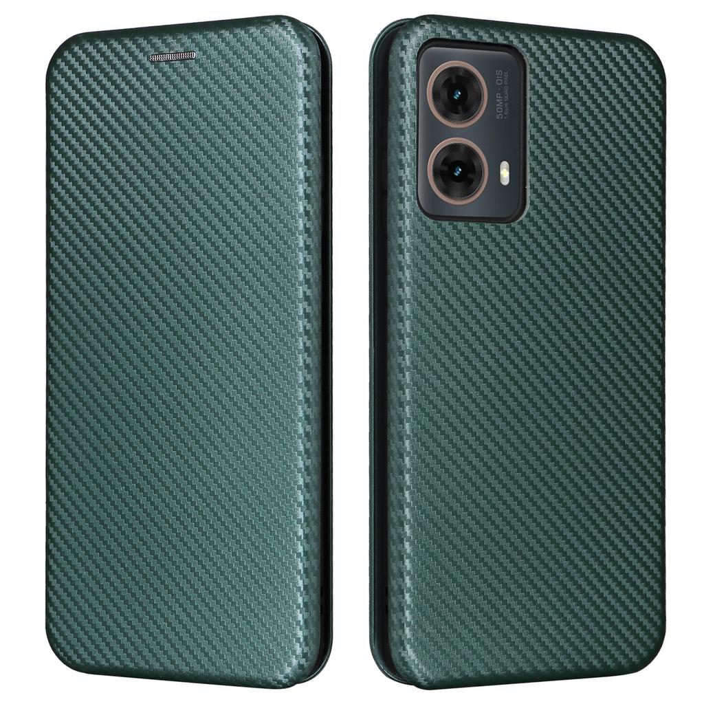 For Motorola Moto G85 5G Case Card Holder Leather Carbon Fiber Texture Phone Cover