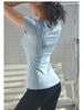 Women's Quick-Dry Short-Sleeve Running and Yoga T-Shirt with Stylish Back Design