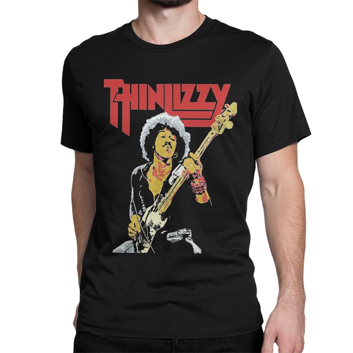 Rock Band 90s Men Women s T Shirts Thin Lizzy Leisure Tees Short Sleeve Round Collar T-Shirt Pure S разноцветный