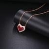 Facettierte Herz-auffällige Rubin-Halsketten Anhänger Leicht-Luxus Design-Gefühl Süß-blendende Geschenke an Freundin Schlüsselbein-Kette Schmuck