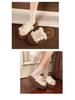 2025 Autumn/Winter Women's Furry Thick Sole Warm Slippers with One Strap and Belt Buckle