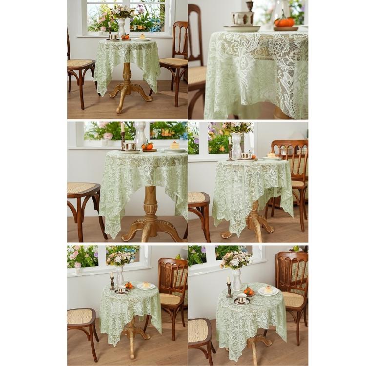 Wedding Ready Lace Tablecloth Intricated Mesh Design Lightweight Fade Resistant Polyester Fabric For Party Decorations