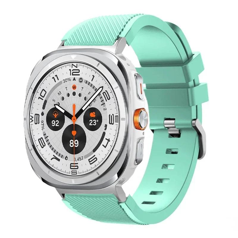 Silicone Strap For Samsung Galaxy Watch Ultra 2026 47mm Stripe Texture Replacement Band For Samsung Watch 8/8 Classic Accessory