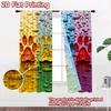 2D Flat Printing,2pcs Colorful Paw Prints Design Popular Curtain Cloth Semi-Sheer Curta Home Decor Decorative for Bedroom,