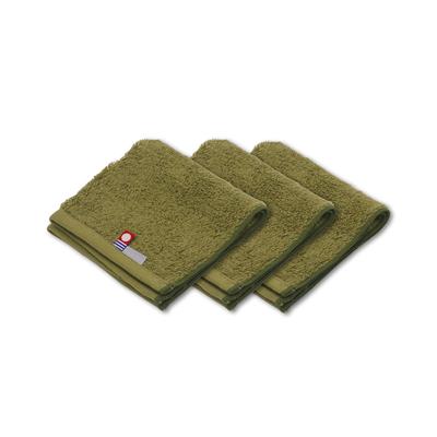 Hergestellt in Japan, zertifiziertes Imabari-Handtuch, Handtuch-Taschentuch, Erste Serie, 25 x 25 cm, Set von 3 (3 grün), weich und flauschig, 100% Baumwolle.