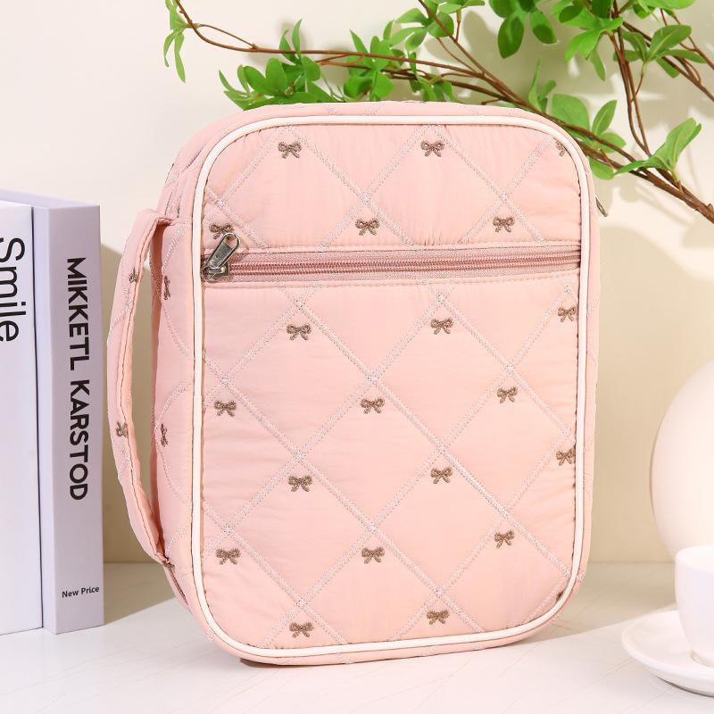 

New Book Storage Bag Large Capacity Travel Organizer Bag Portable Book Storage Pouch for School Office Travel 22x29x7cm розовый