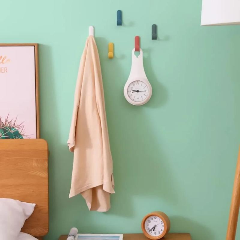 Nail-free J-shaped Hooks Adhesive Utility Hooks for Wall Decorative Key Holder Rack and Organization Coat Hook Multifunctional