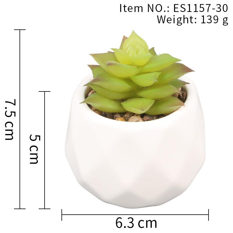 Office Potted Plant Fake Succulent Ceramic Pot Mini Pink Succulent Diamond Cup Potted Plant Second Hair Anti-Drop Potted Plant