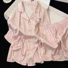 Premium Polka Dot Kitty Cat Pajamas Women's Summer Short-sleeved Shorts Lace Two-piece Set Can Be Worn Outside Ins Loungewear
