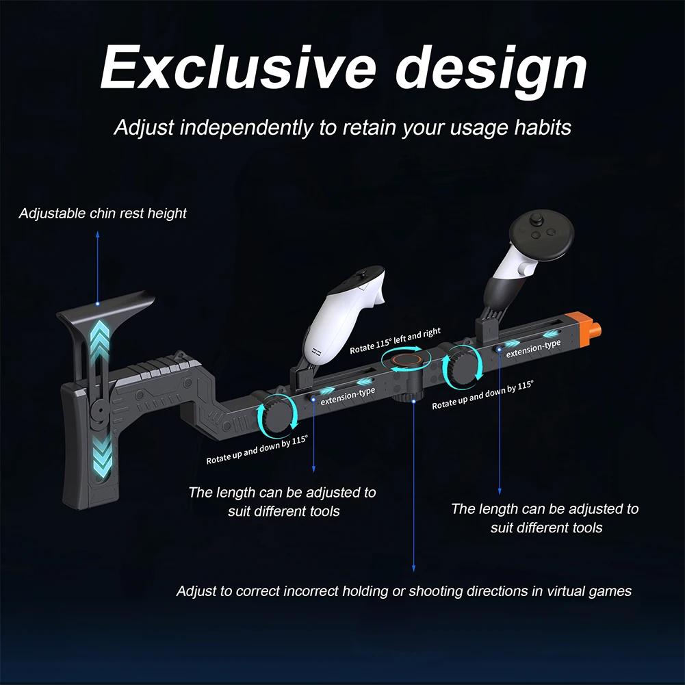 Adjustable VR Gunstock Magnetic Attachment for Meta Quest 3/Quest 3S Controller Grips