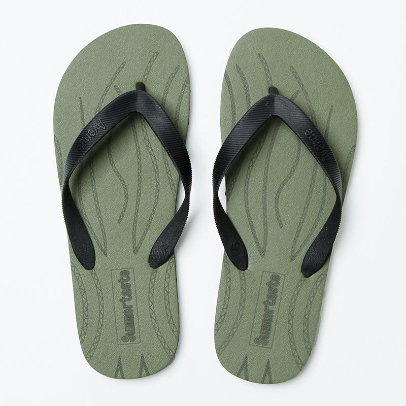 New flip-flops men's slippers  outdoor wear summer pinch foot non-slip soft bottom seaside beach sandals