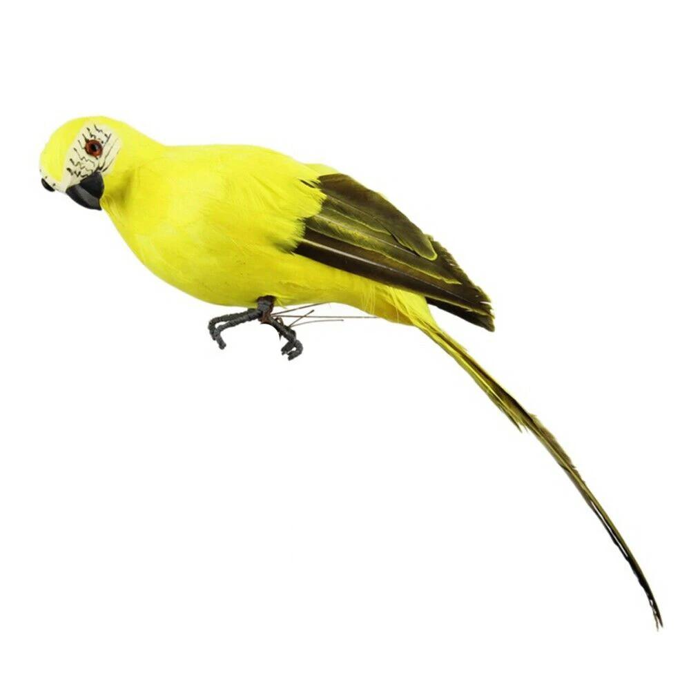 

Shoulder Pirate Simulation Parrot Décor 25cm Artificial Fake Foam Imitation Garden Lifelike Ornament Feathered Bird New жёлтый