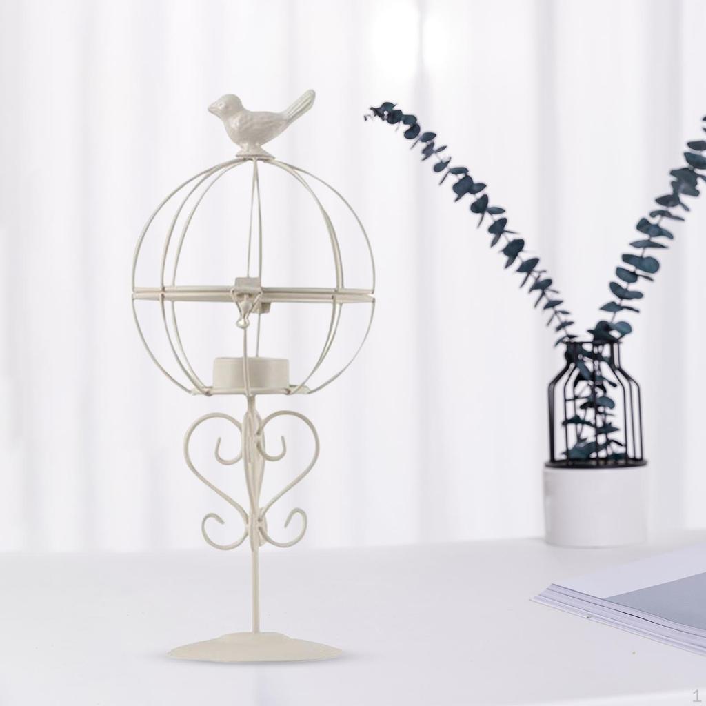 Candle Holder Dining Church Party Stand Birdcage Shaped Retro Style Candlestick Holders Decor