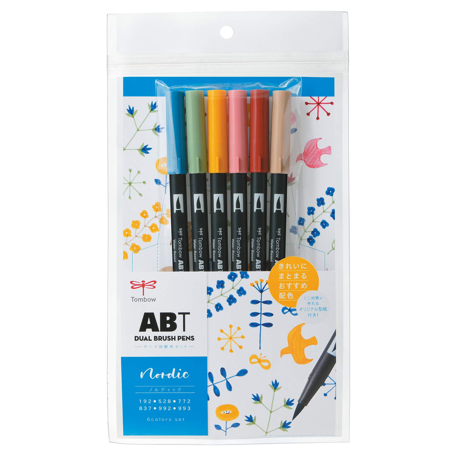 Tombow Dual Brush Pen ABT Set Nordic 6-Color AB-T6CNR