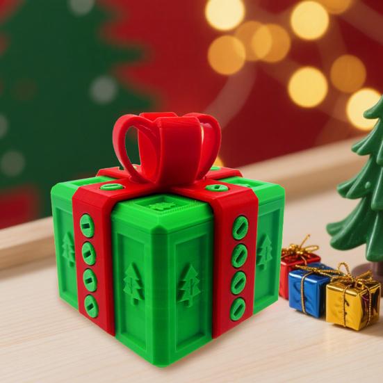 Annoying Gift Box with Screws 3D Printed Puzzle Present Box Prank Screw Challenge Case Home Office Decoration Ornament Christmas Gag Gift