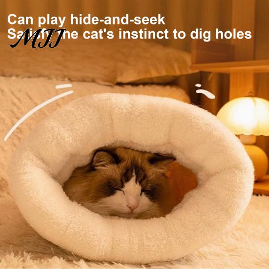 Thoughtful Gift for Cat Lovers Warm Fluffy Sleeping Bag, Semi-closed Enclosed Tunnel Bed, Self-Heating Portable Pet Resting Plush Lining