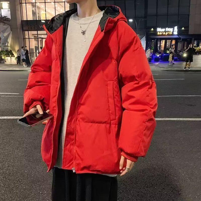 Men's Plus Size Thickened Cotton Winter Jacket - Hong Kong Style Outerwear for Teenagers