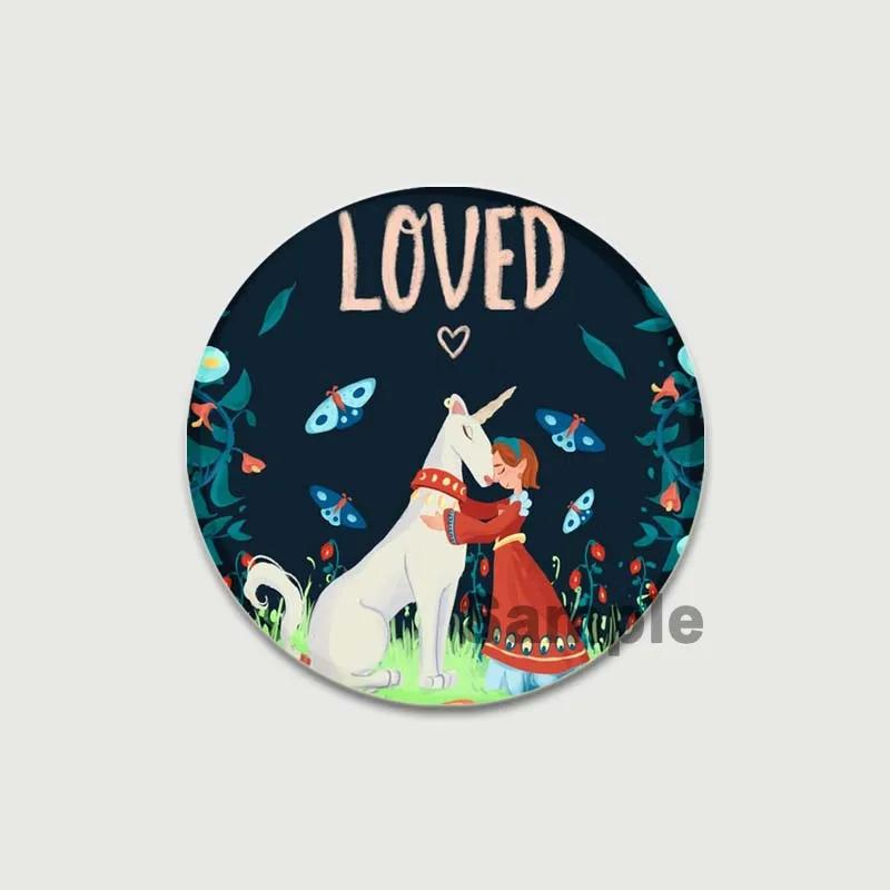 32/44/58mm Funny Brooch Pins for Backpack Clothes Round Tinplate Enamel Pin Custom Pig Love Snowman Wolf Art Badge Jewelry Gifts