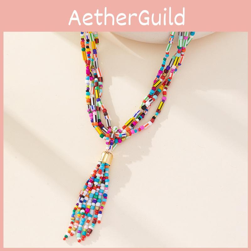 Ethnic Style Bead Neck Chain With Shell And Starfish Decor For Women Spring