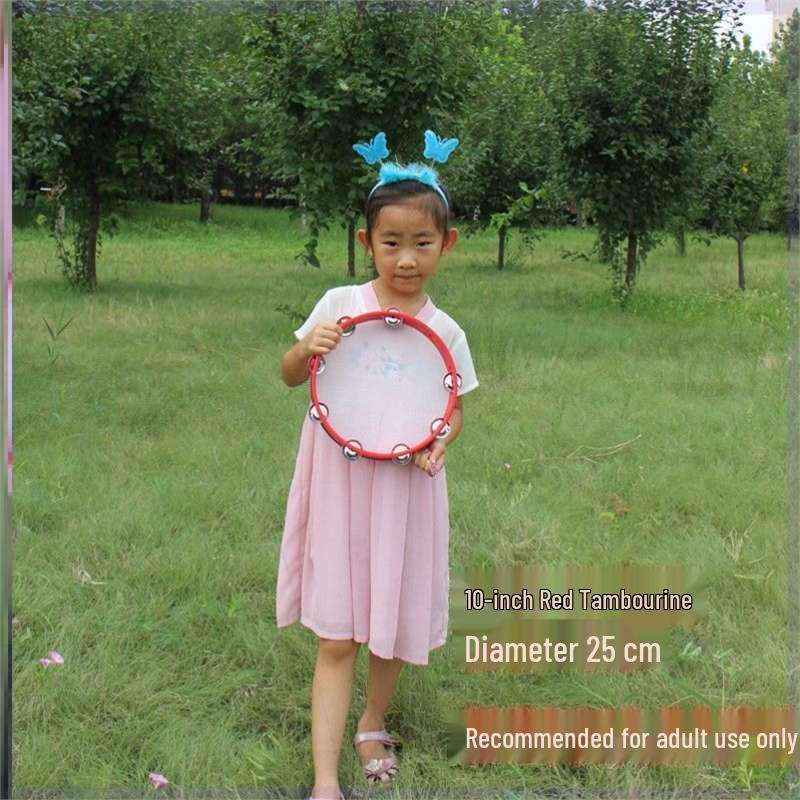 Little Guli Red Performance Tambourine for Drummers and Shaker Players - Available in Small and Large Sizes