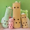 Long Cute Fruit Milk Tea Cup Plush Toy Figurine Throw Pillow Doll Rag Baby Pregnancy Pillow Valentine's Day Gift For Kids Decor