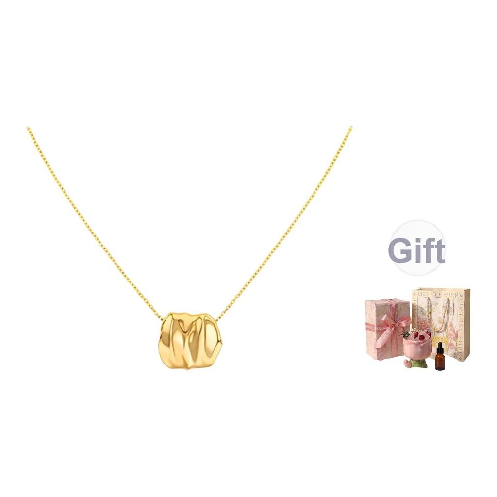 Calvin Klein Timeless Collection Small Apple Elegant Stainless Steel Necklace Women Necklace Gold 35000639