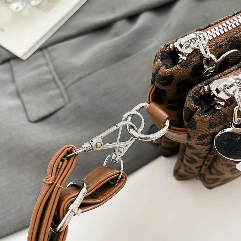 Women's Leopard Print Handbag Vintage Shoulder Bag