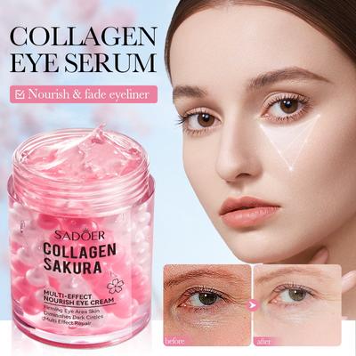 60g Cherry Blossom Eye Cream Rich In Collagen Reduces Fine Lines Around Eyes, Firming and Moisturizing Skin Around Eyes, Hydrating Eye Cream