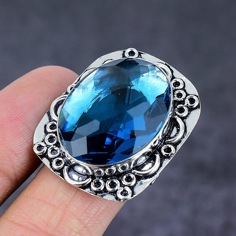 Iolite Quartz Gemstone 925 Sterling Silver Jewelry Ring Size 9