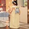 Women's Coral Fleece Hooded Pajama Set - Cute Cartoon Nightgown for Autumn/Winter