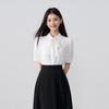 Women's Elegant Lapel Chiffon Short Sleeve Blouse